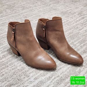 FRYE womens Judith double zip leather ankle bootie boots brown size 7.5